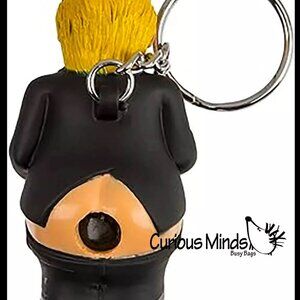 Donald Trump Squeeze Pooping Key Chain, Novelty, Gag, Toy Squeeze.